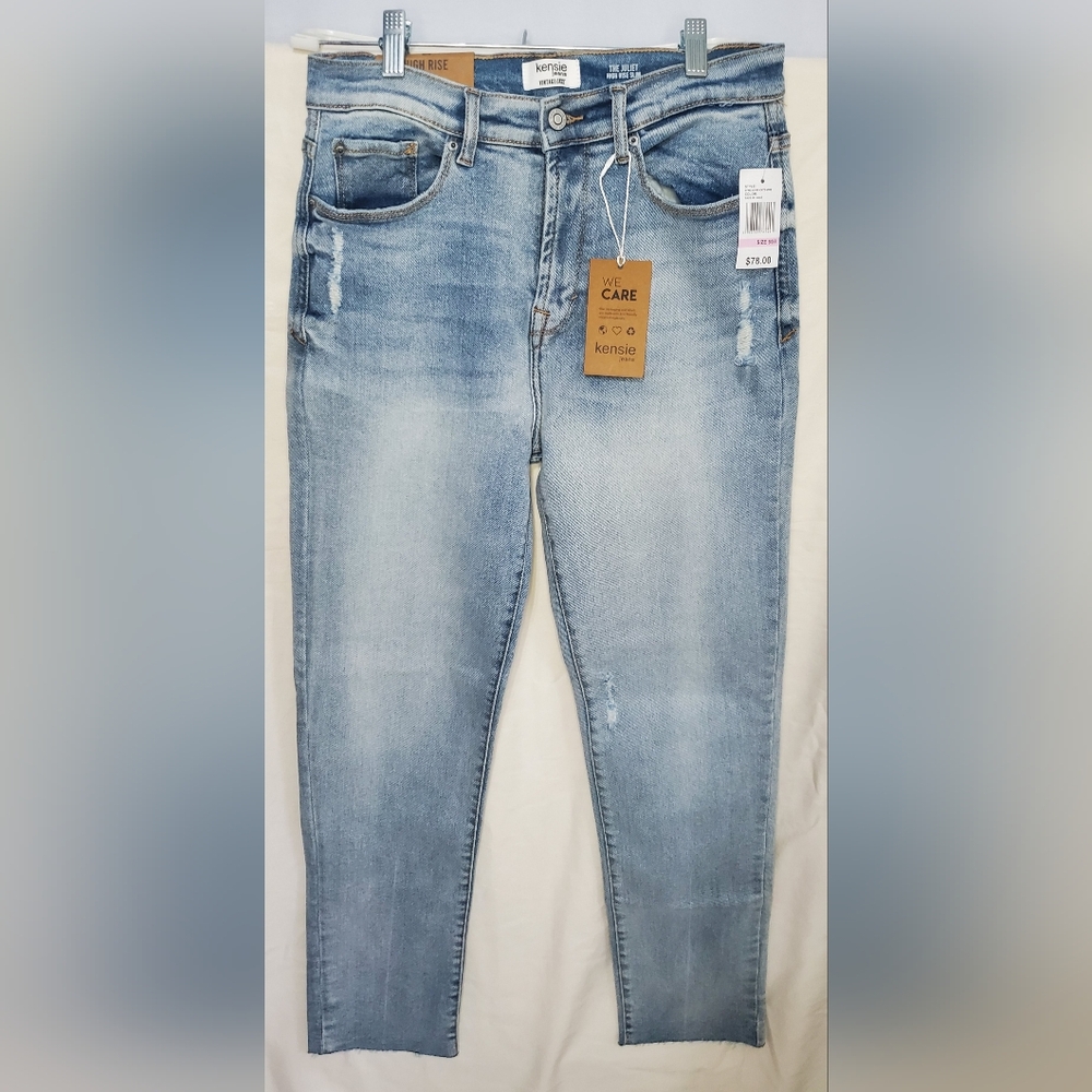 NWT Women Kensie The Juliet High Rise Slim Faded Blue Jeans Size 6/28